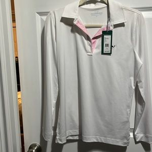 Vineyard Vines Women’s Performance White Collared Shirt